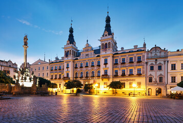 Fototapeta na wymiar Czech Republic Town Hall in the Pernstejn Square in Pardubice