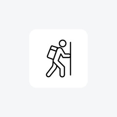 Hiking, Trekking, Outdoor Adventure,Line Icon, Outline icon, vector icon, pixel perfect icon
