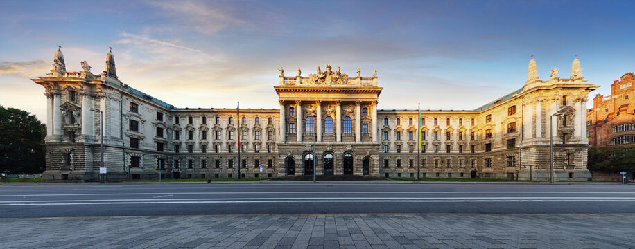 Palace of Justice - Justizpalast in Munich, Bavaria, Germany at sunrise