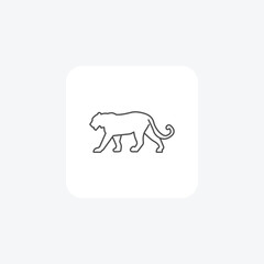 Lion, Big Cat, Wildlife, icon isolated on white background vector illustration Pixel perfec