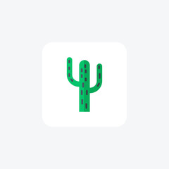 Cactus, Succulent, Desert Plant, flat color icon, pixel perfect icon