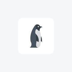 Penguin, Flightless Birds,  flat color icon, pixel perfect icon