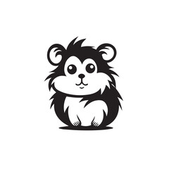 Hamsterin cartoon, doodle style. Isolated 2d vector illustration in logo, icon style, Eps 10, black and white. AI Generative