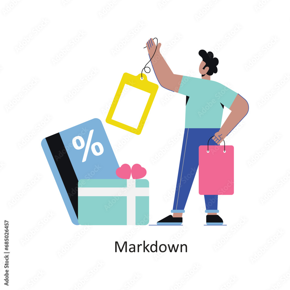 Poster Markdown vector Flat Design illustration. Symbol on White background EPS 10 File