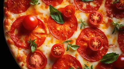 background tomato pizza food photo illustration delicious tasty, italian cuisine, crust fresh background tomato pizza food photo