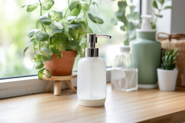 Obraz na płótnie Canvas Soap dispenser in kitchen interior. AI Generated