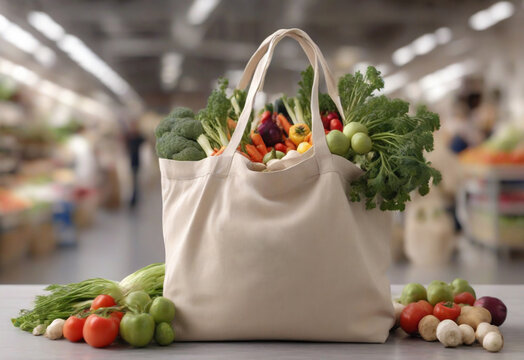 Organic vegetables in eco bag