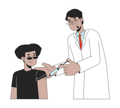doctor giving injection to patient clip art preview