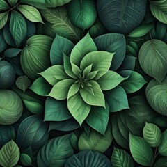 Fototapeta premium Group background of green leaves. Concept of nature. Green tropical leaves. Background and texture...