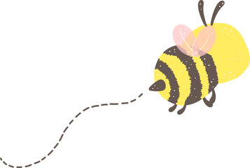 Cute buzzing bee flying cartoon 