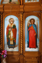 Obraz premium Cosauti monastery church, Moldova. Iconostasis detail