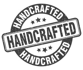 hand crafted stamp. hand crafted label. round grunge sign