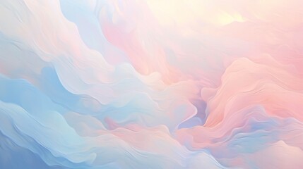 A symphony of soft pastel hues swirling together in a delicate and ethereal abstract painting,...