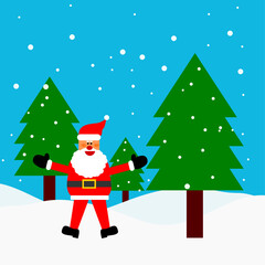 Vector cartoon illustration of cute santa claus. christmas greeting card vector illustration design