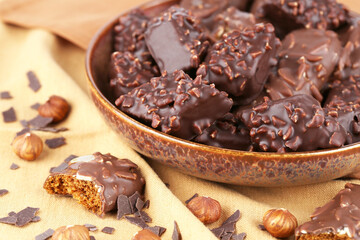 Chocolate cookies with hazelnuts