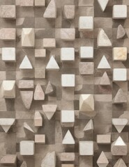 graphic abstract background with geometric shapes in beige and brown colors