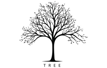 tree silhouettes Vector illustration, tree silhouette isolated on white background