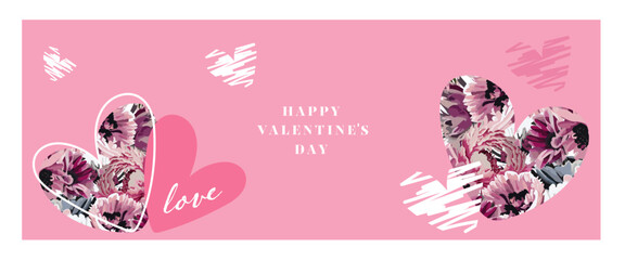 Happy Valentine's Day background  for digital marketing and sales promotion.