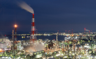 Fototapeta premium 美しい工場の夜景