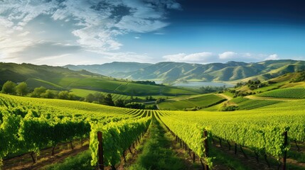 landscape background wine drink vineyard panorama this illustration agriculture field, vine...