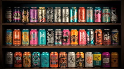 Fotobehang alcohol craft beer drink craft beer cans illustration can design, pint lager, icon brewing alcohol craft beer drink craft beer cans © vectorwin
