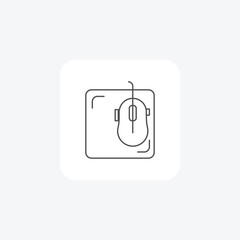 Mouse, Computer Peripheral, Pointing Device, thin line icon, grey outline icon, pixel perfect icon