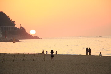 Sunrise at Haeundae Beach, Busan, South Korea