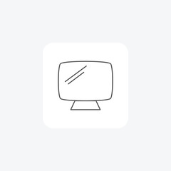 Desktop, Computer, Workstation, Technology, thin line icon, grey outline icon, pixel perfect icon
