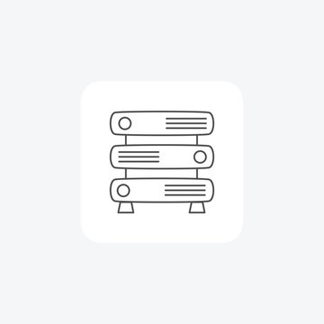 Database, Data Storage, Information Management, thin line icon, grey outline icon, pixel perfect icon