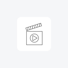 Video Player, Media Player, Video Streaming, thin line icon, grey outline icon, pixel perfect icon