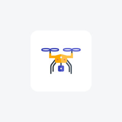 Drone Camera, Aerial Photography, flat color icon, pixel perfect icon