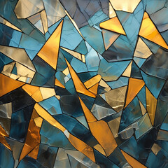 abstract geometric background in turquoise and gold tones