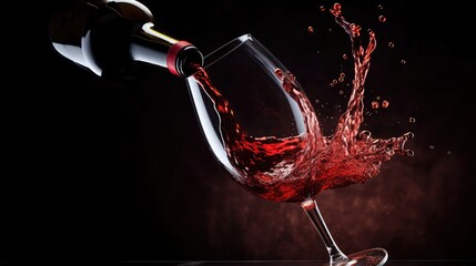 glass bottle wine drink pouring red wine illustration glass alcohol, grape ry, taste bar glass bottle wine drink pouring red wine - Powered by Adobe