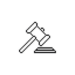 this is law icon in pixel art with black color and white background ,this item good for presentations,stickers, icons, t shirt design,game asset,logo and your project.
