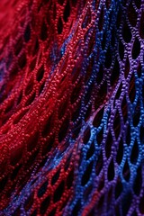 close up of a red and blue throw rug with pink pillows, ultraviolet, abstraction-crÃ©ation, made of beads and yarn