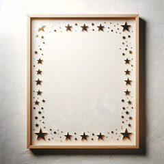 Generative AI empty picture frame decorated with stars