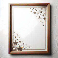 Generative AI empty picture frame decorated with stars