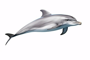dolphin isolated on a white background, digitally enhanced, wimmelbilder, plasticien