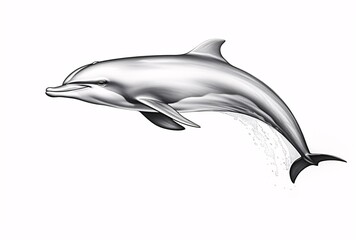 dolphin isolated on a white background, digitally enhanced, wimmelbilder, plasticien