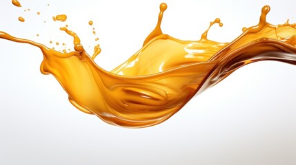 Caramel splash on white background,Food splashes, water from food,