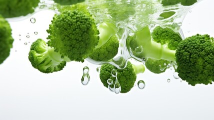 Broccoli on white background,Fresh vegetables, organic vegetables