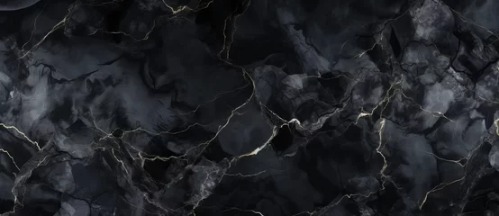 Foto op Plexiglas black marble stone texture seamless wallpaper or background © XC Stock