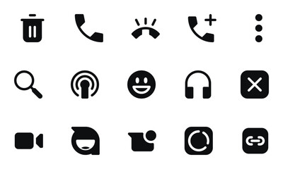 set of icons for social media user interface - obrazy, fototapety, plakaty
