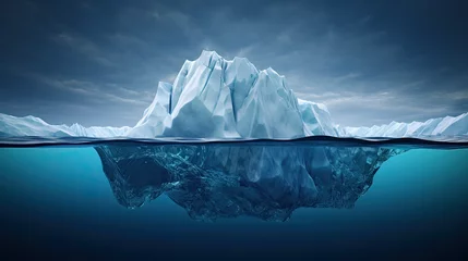 Fotobehang Hidden Dangers of Icebergs. Unveiling Underwater Threats and Global Warming Impacts © aznur