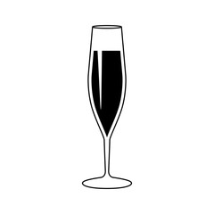 Champagne glass flat vector trendy icon
