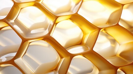 MACRO ,Honeycombs on white background,