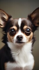Close-up portrait of a Chihuahua dog with space for text, background image, AI generated