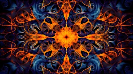 Kaleidoscopic abstract pattern where intricate shapes and patterns repeat and morph, background image, AI generated