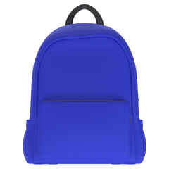 3D rendering illustration of a blue backpack