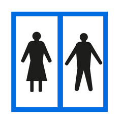 Panneau carré avec idéogramme indiquant des toilettes - obrazy, fototapety, plakaty